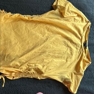 Yellow Ruched T-Shirt